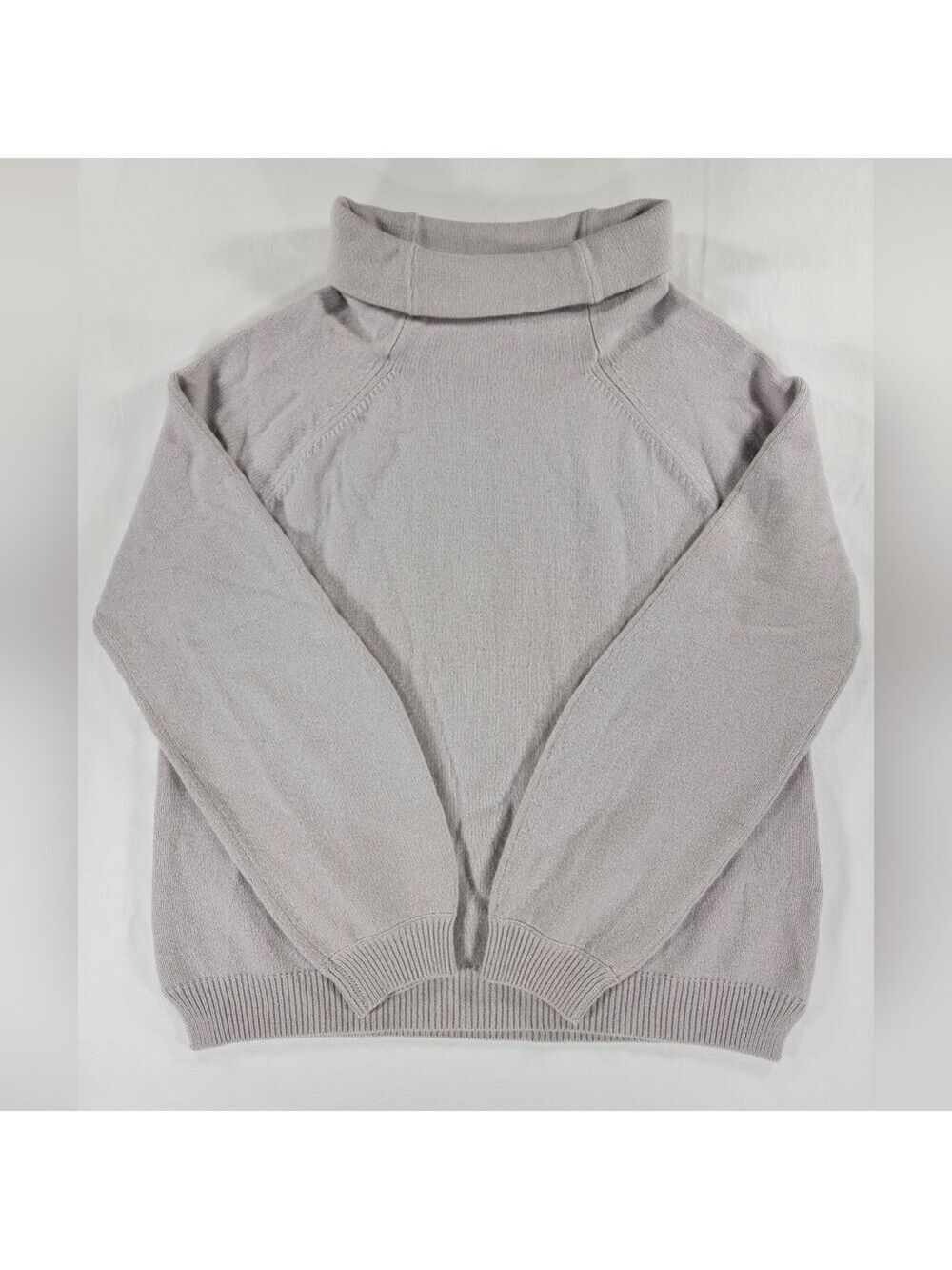 Allude Womens Cashmere Long Sleeves Turtleneck Roll Collar Sweater Gray Large